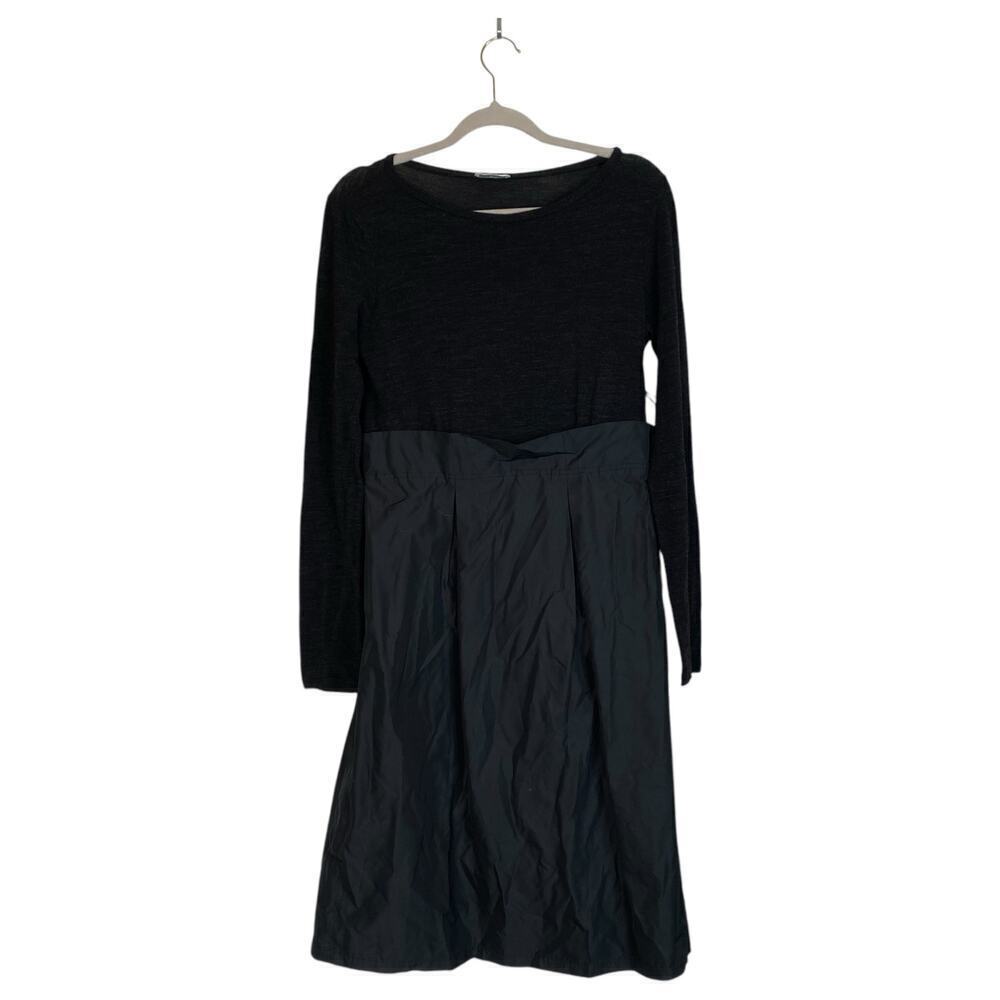 MAX MARA Wool Silk Gray Dress Long Sleeve Size 42 Medium Midi